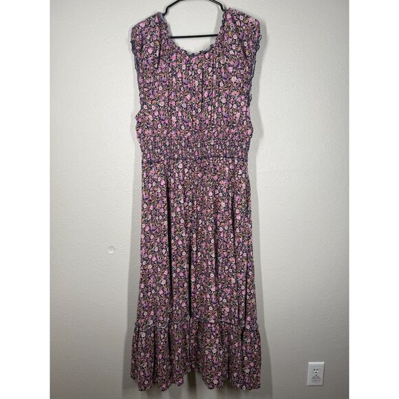 Old Navy Womens Babydoll Peasant Dress Sz XL Cottagecore Ren Faire Boho Floral - Picture 5 of 9